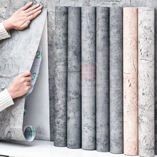 Giấy dán tường giả xi măng bê tông khổ 1.2m chống nước cao cấp decal sẵn keo tiện lợi
