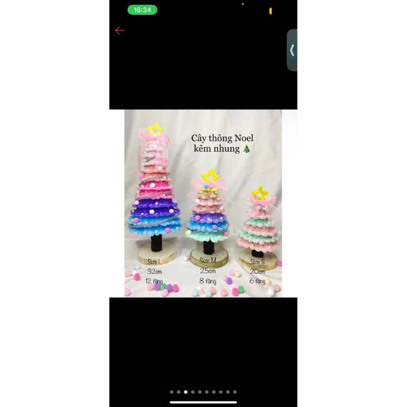 Set Tự Làm Cây Thông Noel Bằng Kẽm Nhung Nhiều Kích Thước Nguyên Liệu Làm Cây Thông Kẽm Nhung