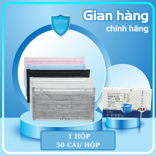 Hộp 5 bịch (50 Chiếc) khẩu trang y tế  4 lớp kháng khuẩn chất liệu SMS mềm mịn