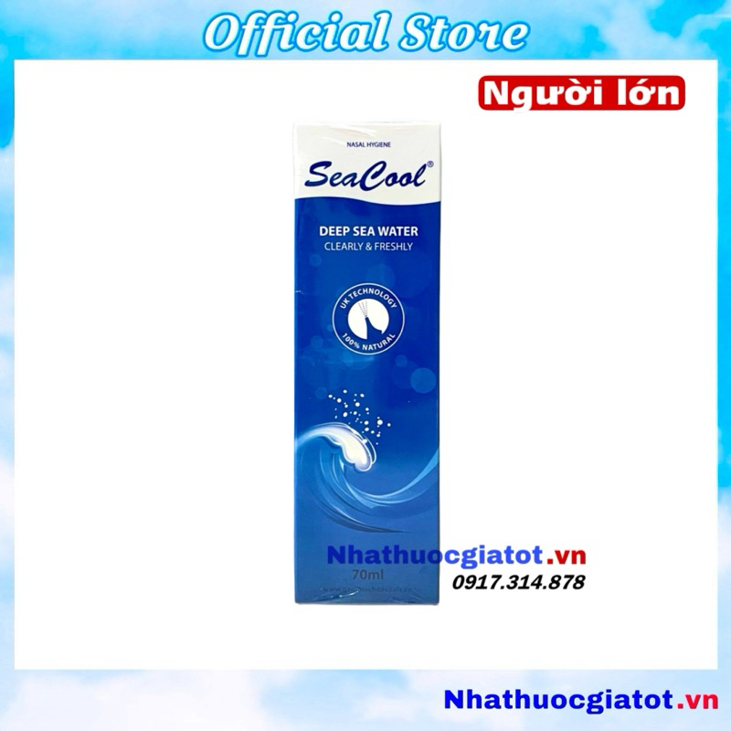 Nước Biển Sâu Seacool Xịt Mũi Giúp Rửa Sạch Và Thông Mũi Chai 70ml