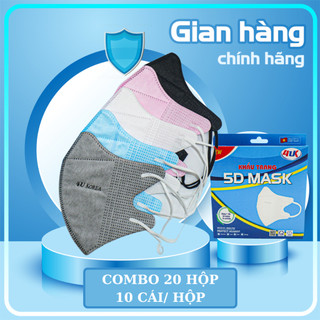 Combo 20 Hộp Khẩu Trang y Tế 5D Mask 4UKorea 3 Lớp vải PP Dầy Dặn Mềm Mịn Cao Cấp