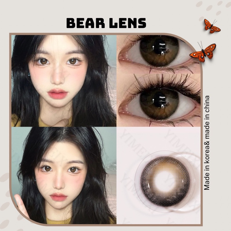 Kính áp tròng lens nâu 364 Brow size giãn to 14.5mm độ cận từ 0.00 đến 6.00 độ | Bear Lens 🐻