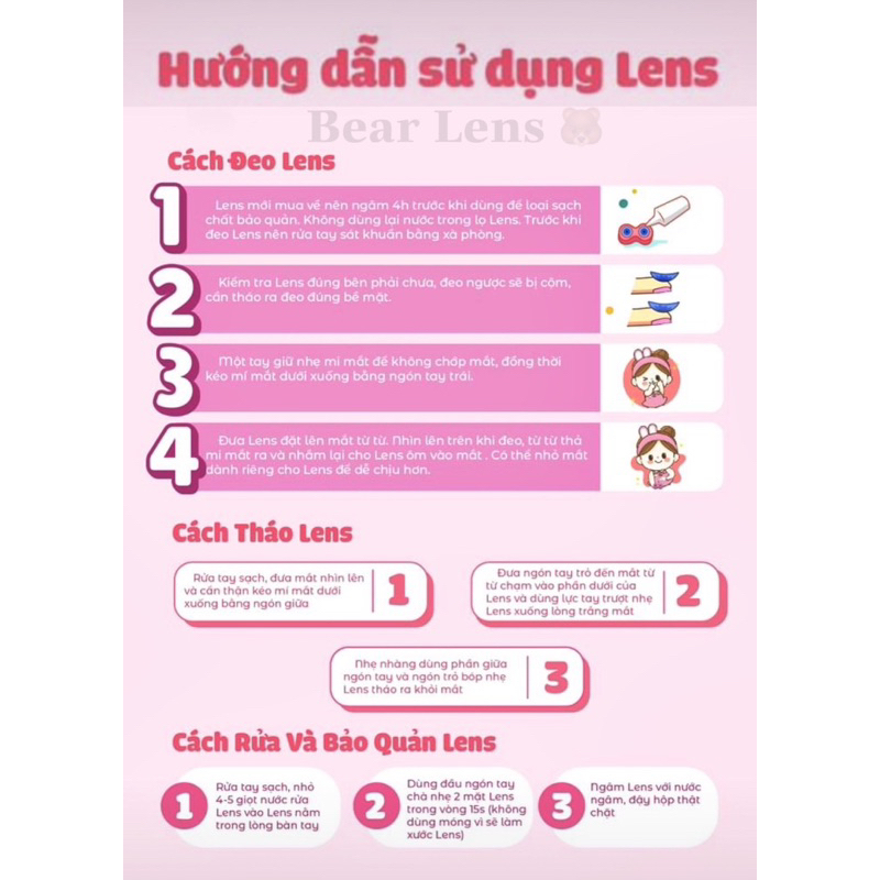 Kính áp tròng lens nâu 364 Brow size giãn to 14.5mm độ cận từ 0.00 đến 6.00 độ | Bear Lens 🐻