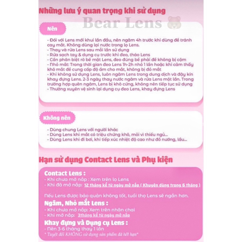 Kính áp tròng lens nâu 364 Brow size giãn to 14.5mm độ cận từ 0.00 đến 6.00 độ | Bear Lens 🐻