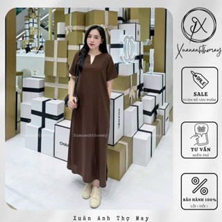 Váy suông cổ V xẻ - Xuananhthomay