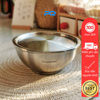 Bát inox 304 2 lớp chống bỏng cách nhiệt Chockmen 12cm có nắp CKM73