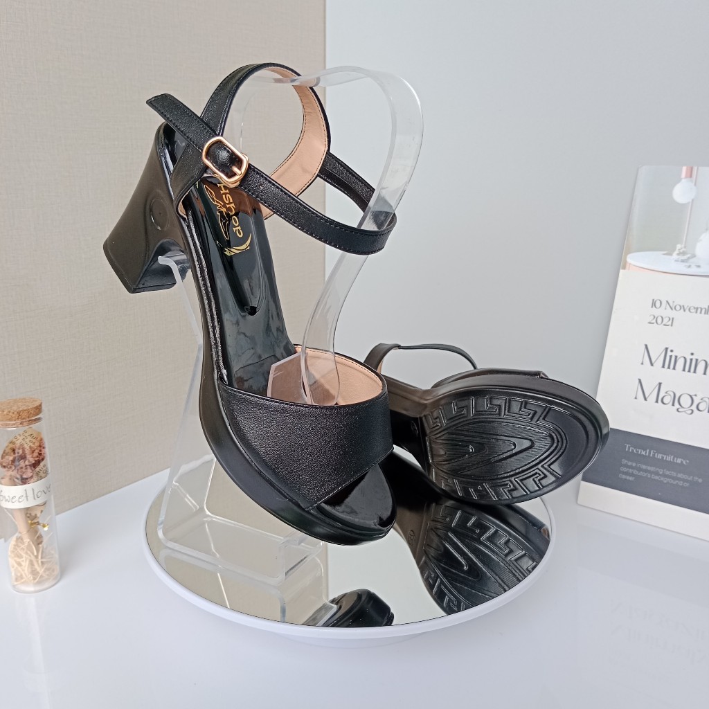 Dép nữ cao gót ĐẸP mẫu bản mờ gót vuông 3 phân, 5 phân, 7 phân và 8 phân chắc chắn, Thời Trang hè KH-06