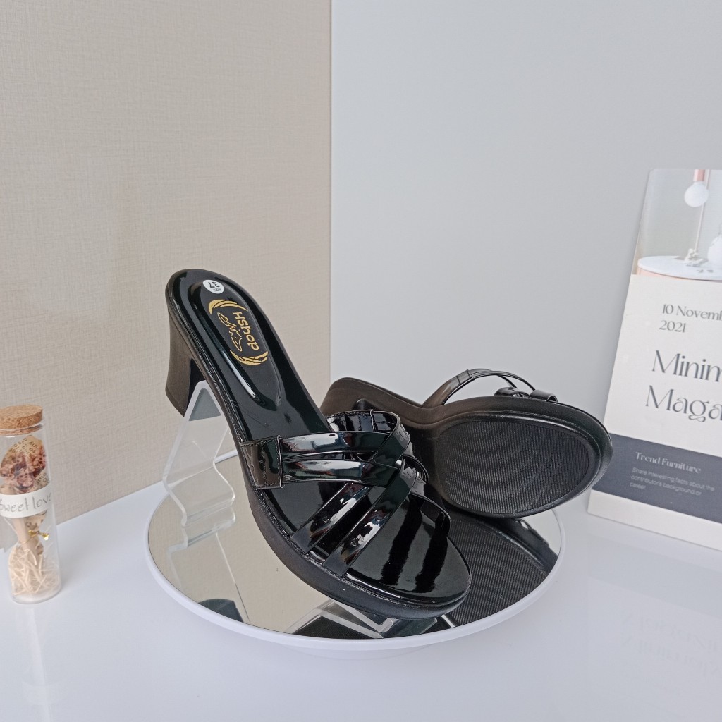 Dép nữ cao gót ĐẸP mẫu hai quai đan gót vuông 3 phân, 5 phân, 7 phân và 8 phân chắc chắn, Thời Trang hè KH-08