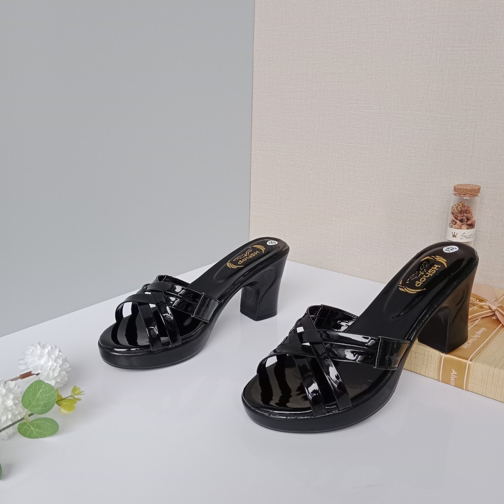 Dép nữ cao gót ĐẸP mẫu hai quai đan gót vuông 3 phân, 5 phân, 7 phân và 8 phân chắc chắn, Thời Trang hè KH-08