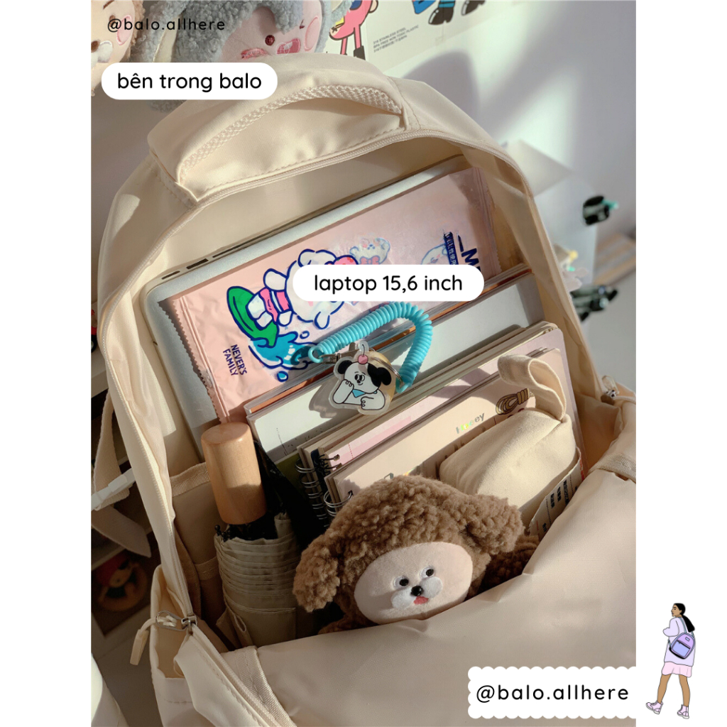Balo Cặp Sách Đi Học Đựng Được Laptop 15,6 Inch