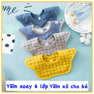 Yếm xô 6 lớp 2 mặt, yếm xoay tròn 360 độ 100% cottot