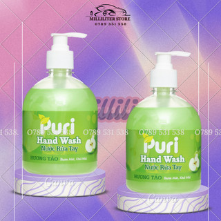 Nước rửa tay Puri hương táo chai 500ml