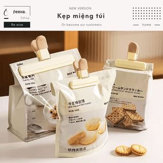 Kẹp miệng túi bảo quản thực phẩm FEEKA lò xo mạnh máy hàn miệng túi mini tiện dụng 