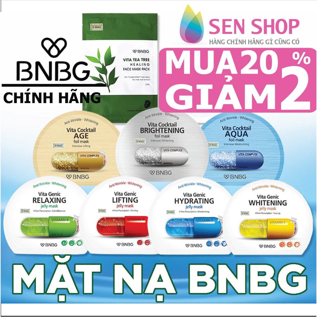 Mặt nạ BNBG Vita Genic Jelly Mask mặt nạ giấy mặt nạ thiếc nạ viên mặt nạ BNBG chính hãng Hàn Quốc dưỡng da toàn diện 30