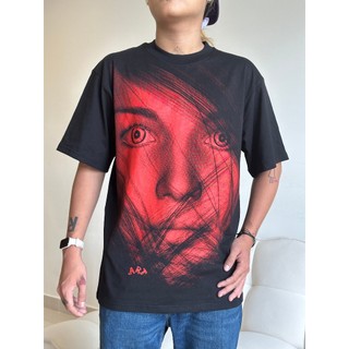 Áo thun 4Art SCARY RED Cotton 2 chiều 235gsm Hình in lụa Oversized Unisex Màu Đen