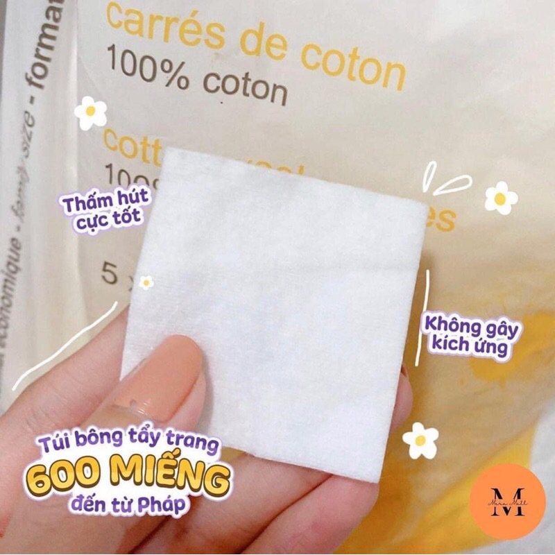 Bông Tẩy Trang Pháp Tetra Medical Carrés de Coton 600 miếng le soin à l'état pur