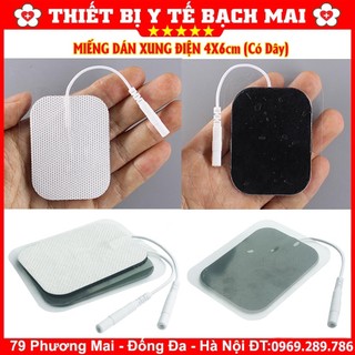 Miếng dán xung điện 4x6cm có dây cho các máy vật lý trị liệu, máy massage dr ho