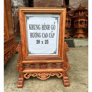Khung ảnh thờ chạm khắc gỗ hương, Khung hình thờ gỗ cao cấp 20x25 và 20x30 cm