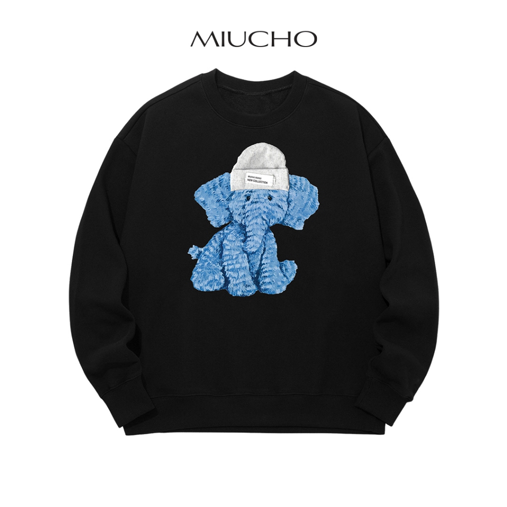 Áo sweater nữ form rộng ST028 Miucho vải chân cua in graphic
