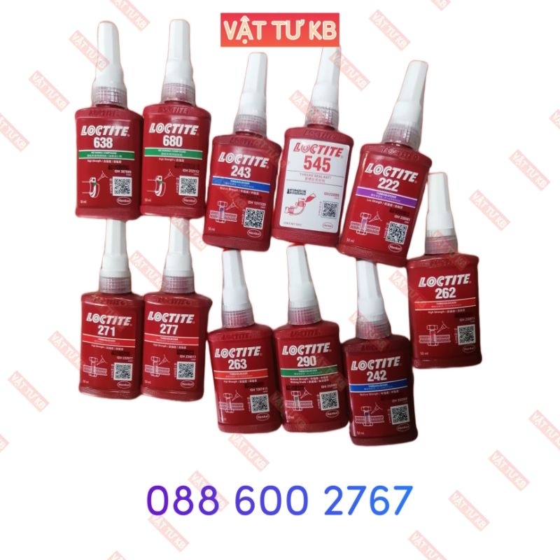 Keo loctite 272 - 50Ml, keo khóa ren bulong, ốc vít loctite 272