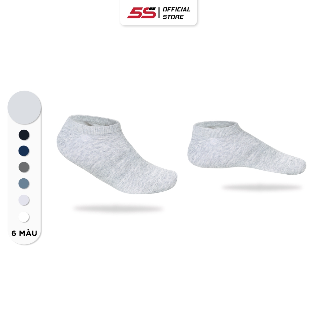 Tất Nam 5S FASHION Cotton Cổ Ngắn Trơn Basic, Mềm Mịn, Co Giãn, Không Tụt Gót (TAT23014)