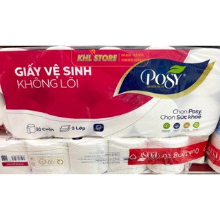  Giấy vệ sinh Posy 10 cuộn KO LÕI CAO CẤP  Tặng kèm 1 GÓi GIẤY ĂN RÚT POSY 