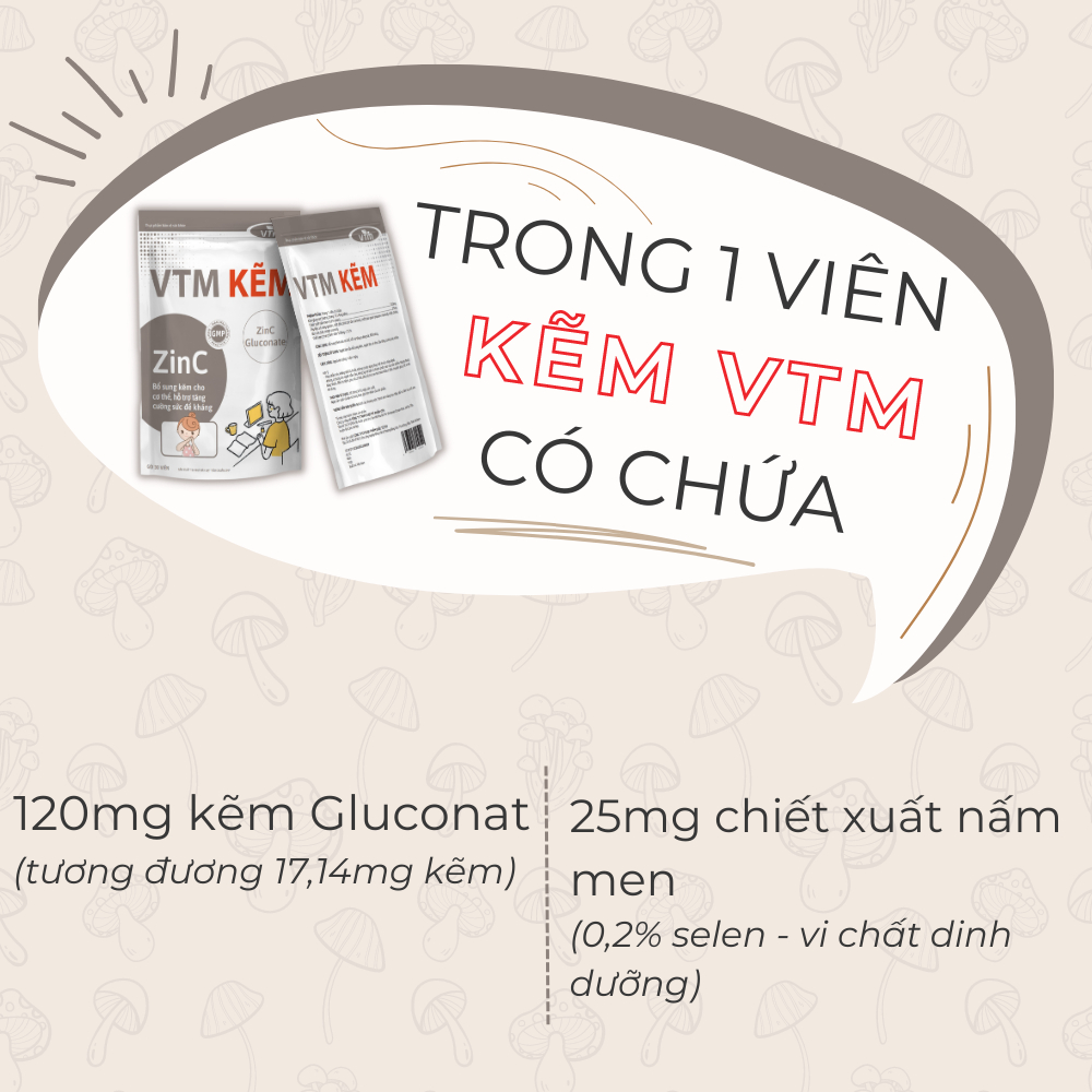 Viên uống VTM Kẽm bổ sung kẽm ZinC gói 30v