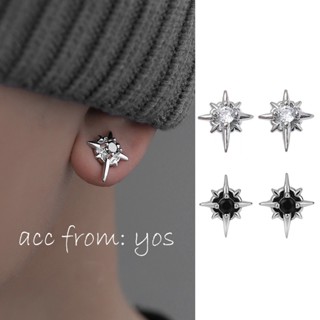 Bông Tai Khuyên Tai Nam Châm Không Cần Bấm Lỗ Hình Chữ Thập Đính Đá Dành Cho Nam Nữ