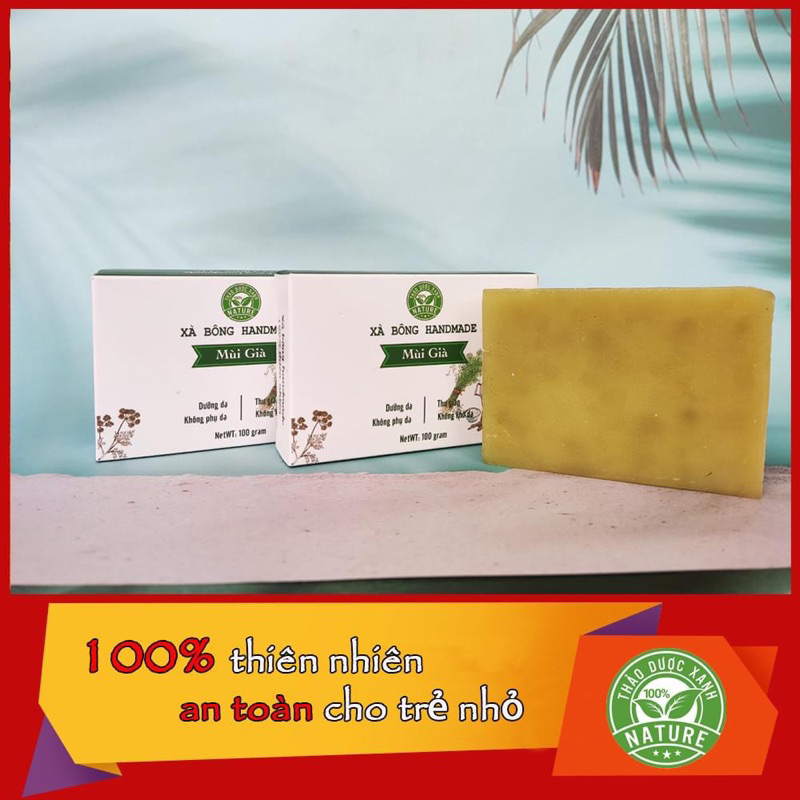 Xà Bông Mùi Già - Mùi Tết Thảo Dược Xanh (100gr) tặng kèm túi lưới