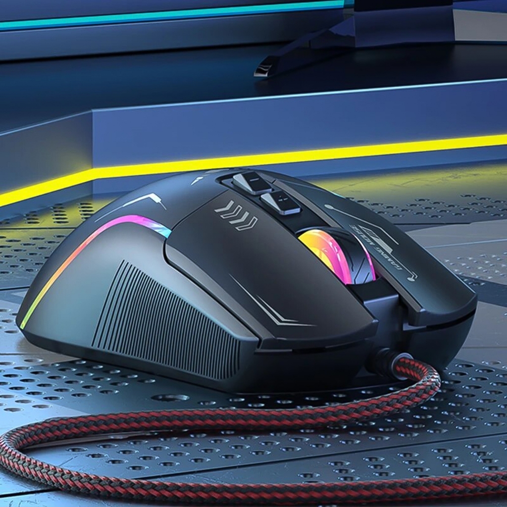 Chuột cơ gaming chuyên chơi game cho máy tính PC laptop P19 app điều khiển macro DPI 6 mức, LED RGB - dc5176