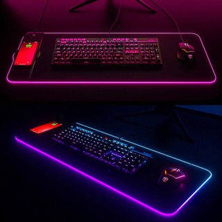Tấm Lót Chuột, Bàn di chuột Led RGB 80x30 Kiêm Sạc Không Dây Cho Điện Thoại -dc5172