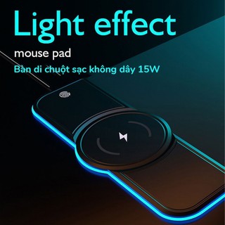 Lót Chuột LED RGB Cảm Ứng Tích Hợp Sạc Không Dây 15W  Pad Chuột Cỡ Lớn - dc5172 