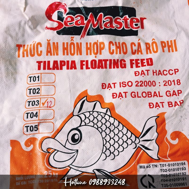 1 bao cám SeaMaster nguyên bao 25kg