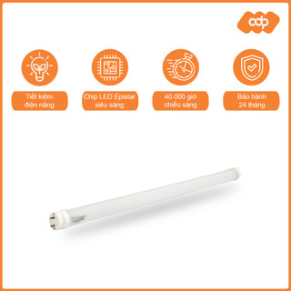 Đèn tuýp led t8 rời máng chính hãng tlc lighting 1m2 0,6m - công suất 10w 18w 24w - as trắng/vàng