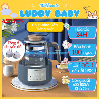 Ấm đun nước pha sữa Misuta khử Clo, bình giữ nhiệt, ấm đun nước, bình đun nước giữ nhiệt 24/24 Luddy Baby