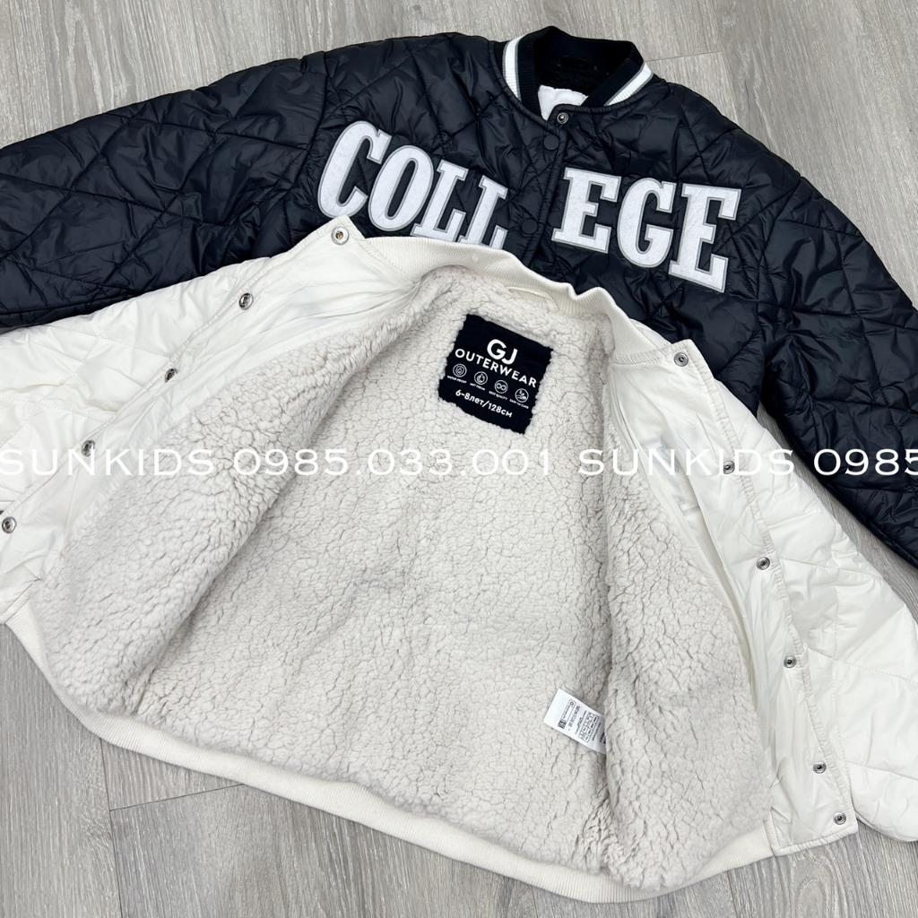 Áo bomber trần phao lót lông chữ ngực  AK522