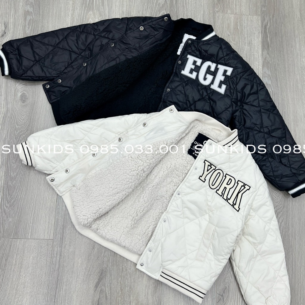 Áo bomber trần phao lót lông chữ ngực  AK522