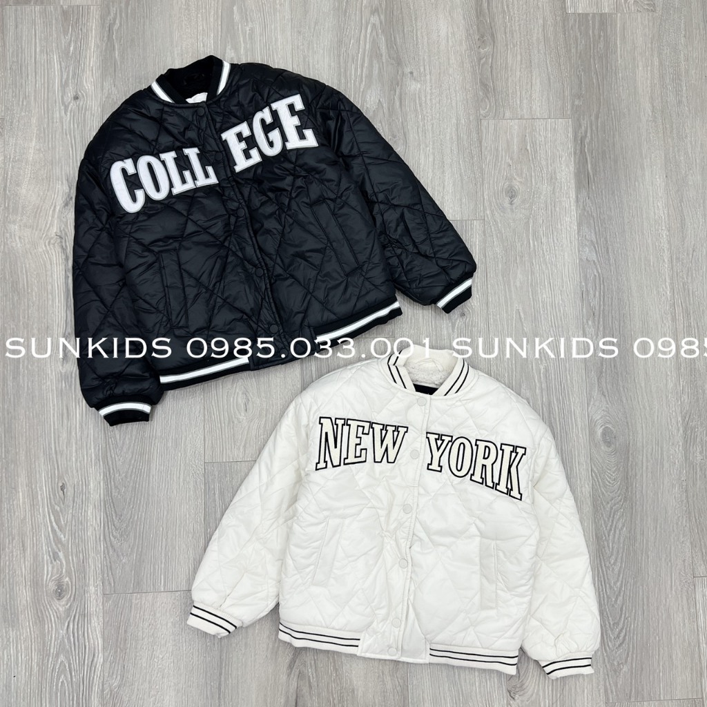 Áo bomber trần phao lót lông chữ ngực  AK522