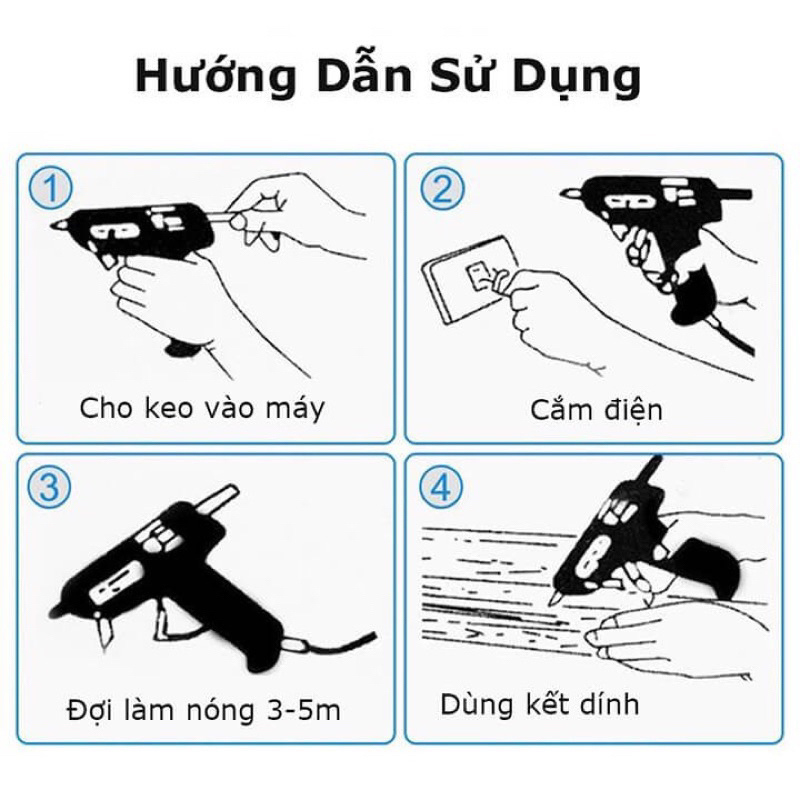 Súng bắn keo nến silicon công suất 20w, keo nến 0,7-25cm dính siêu chắc dễ dàng sử dụng