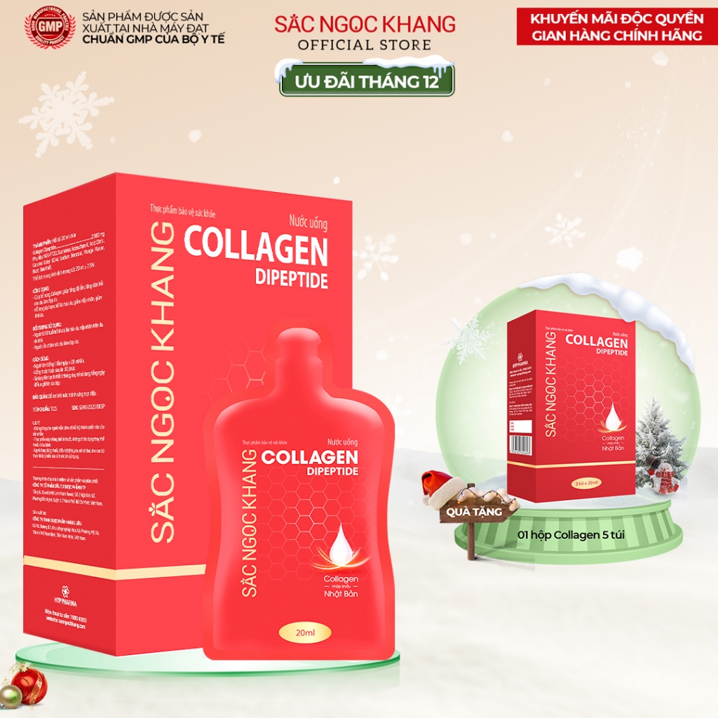 Nước uống đẹp da Collagen Dipeptide Sắc Ngọc Khang hấp thụ nhanh và vượt trội giúp trẻ hóa làn da - săn chắc và sáng mịn