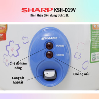 [HỎA TỐC] Nồi Cơm Nắp Rời Sharp KSH-D19V (1.8L) - Màu ngẫu nhiên