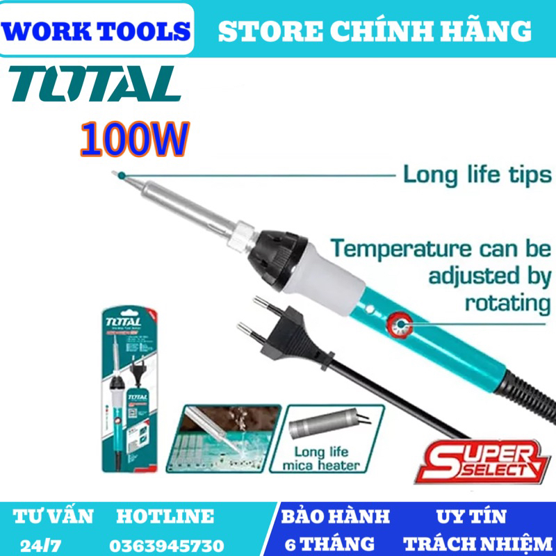 ĐỒ NGHỀ TOTAL Mỏ hàn chì 100W TET1100831 (Cam kết chính hãng 100%)