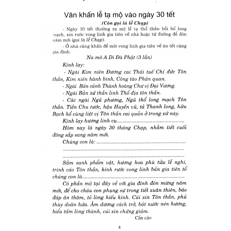 Sách Văn khấn nôm truyền thống - Huy hoàng