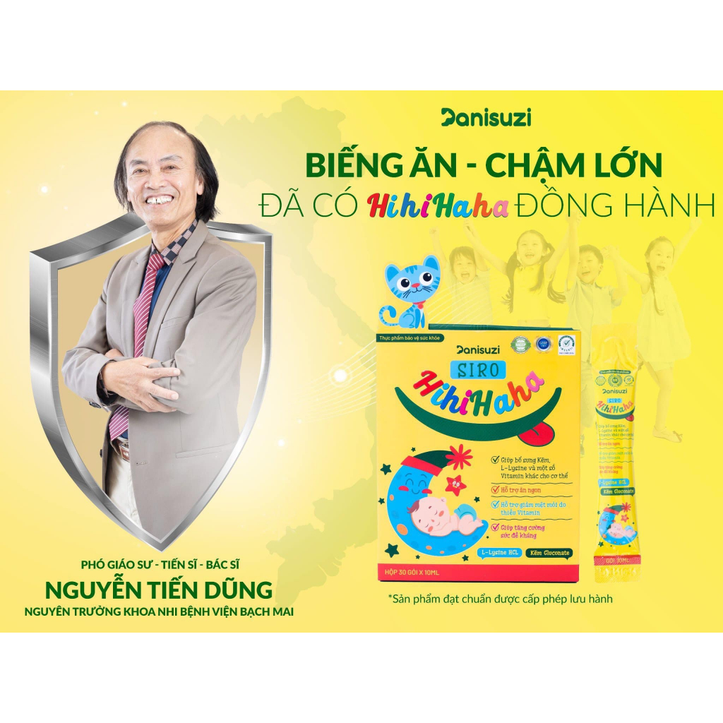 Siro Ăn Ngon Cho Bé Hihihaha HUYỀN  PHI Hộp 30 Gói 10ml Hỗ Trợ Ăn Ngon Ngủ Ngon Tăng Đề Kháng