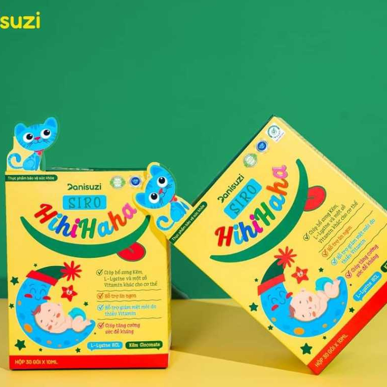 Siro Ăn Ngon Cho Bé Hihihaha HUYỀN  PHI Hộp 30 Gói 10ml Hỗ Trợ Ăn Ngon Ngủ Ngon Tăng Đề Kháng