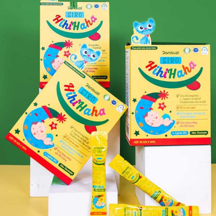 Siro Ăn Ngon Cho Bé Hihihaha HUYỀN  PHI Hộp 30 Gói 10ml Hỗ Trợ Ăn Ngon Ngủ Ngon Tăng Đề Kháng