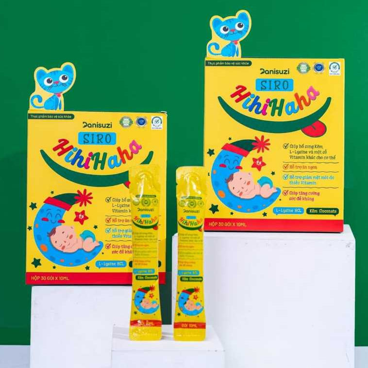 Siro Ăn Ngon Cho Bé Hihihaha HUYỀN  PHI Hộp 30 Gói 10ml Hỗ Trợ Ăn Ngon Ngủ Ngon Tăng Đề Kháng