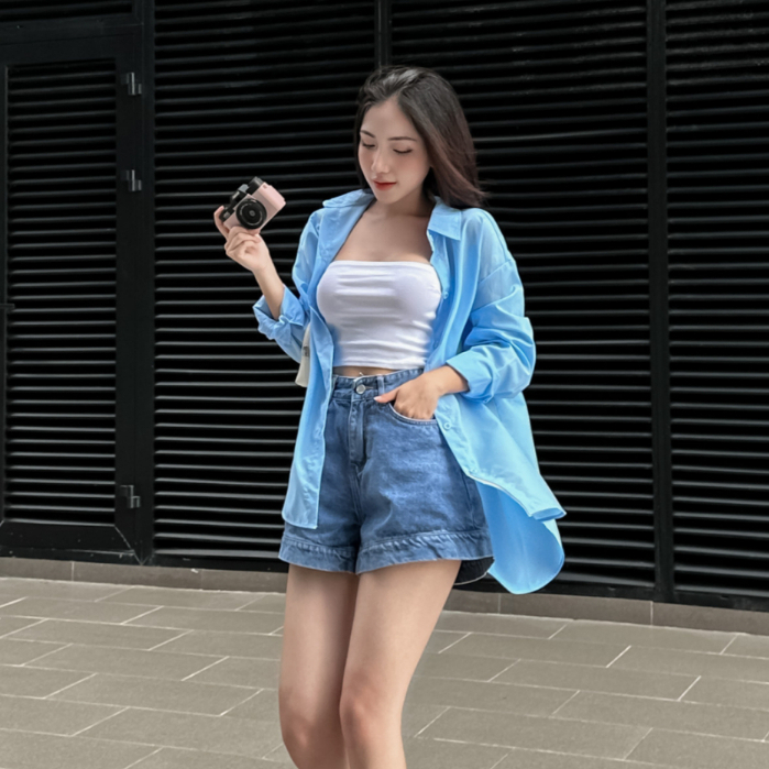 Quần short jean nữ lưng cao TiQi Jeans S1-287