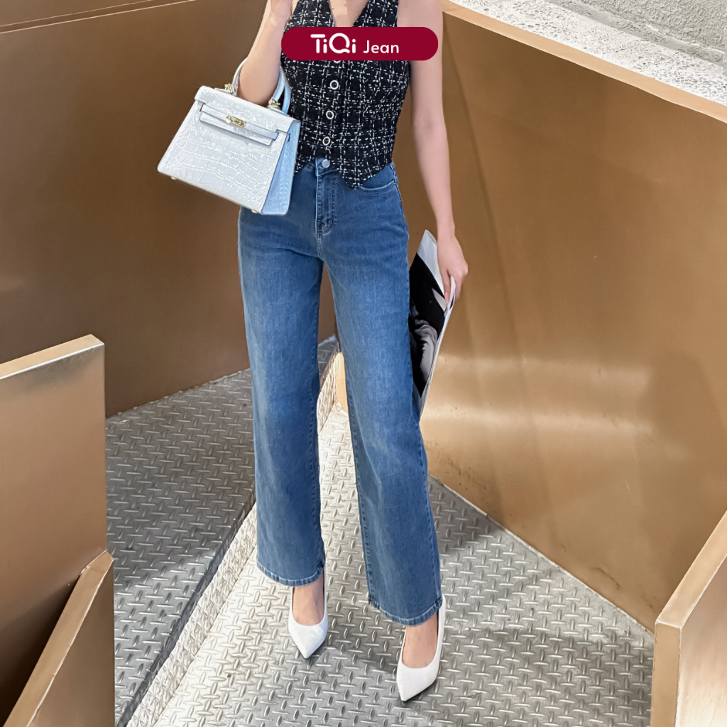 [Mã FADEP2212 giảm 10k đơn từ 99k] Quần jean bò nữ ống suông co giãn TiQi Jeans B4-309