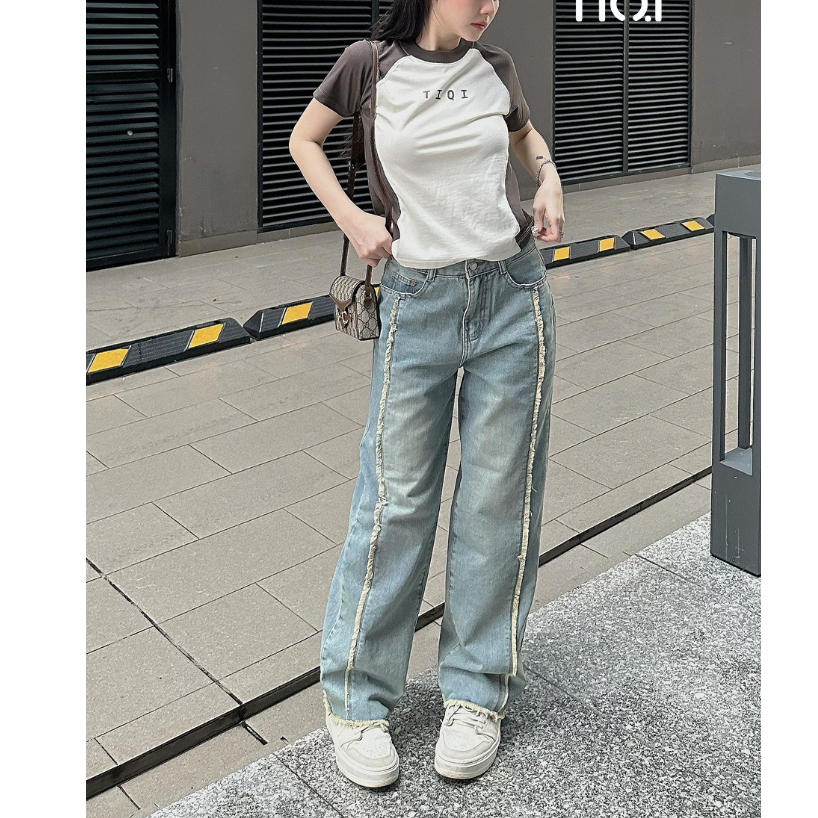 Quần jean nữ ống rộng suông túi kiểu TiQi Jeans B2-316